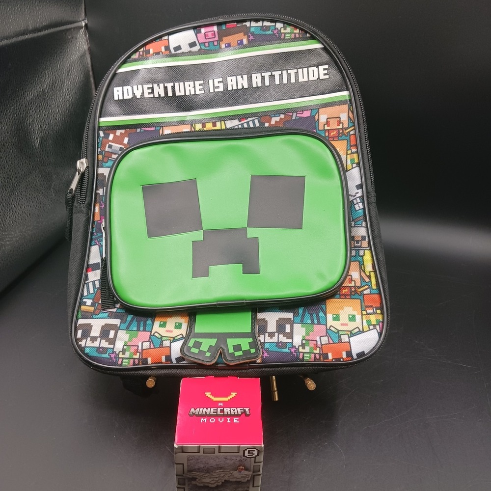 Minecraft gift set - Mini Bag Creeper Face 11" Unisex Kids School Bag toy